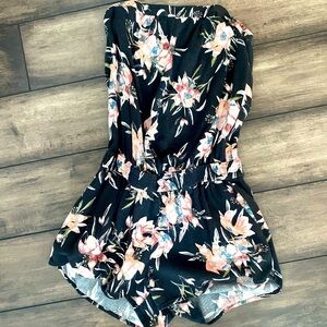 Aritzia Floral Romper Summer Beach Cover-up Azure Skies